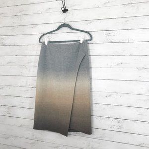 Lafayette 148 Wool Blend Grey & Brown Ombre Skirt